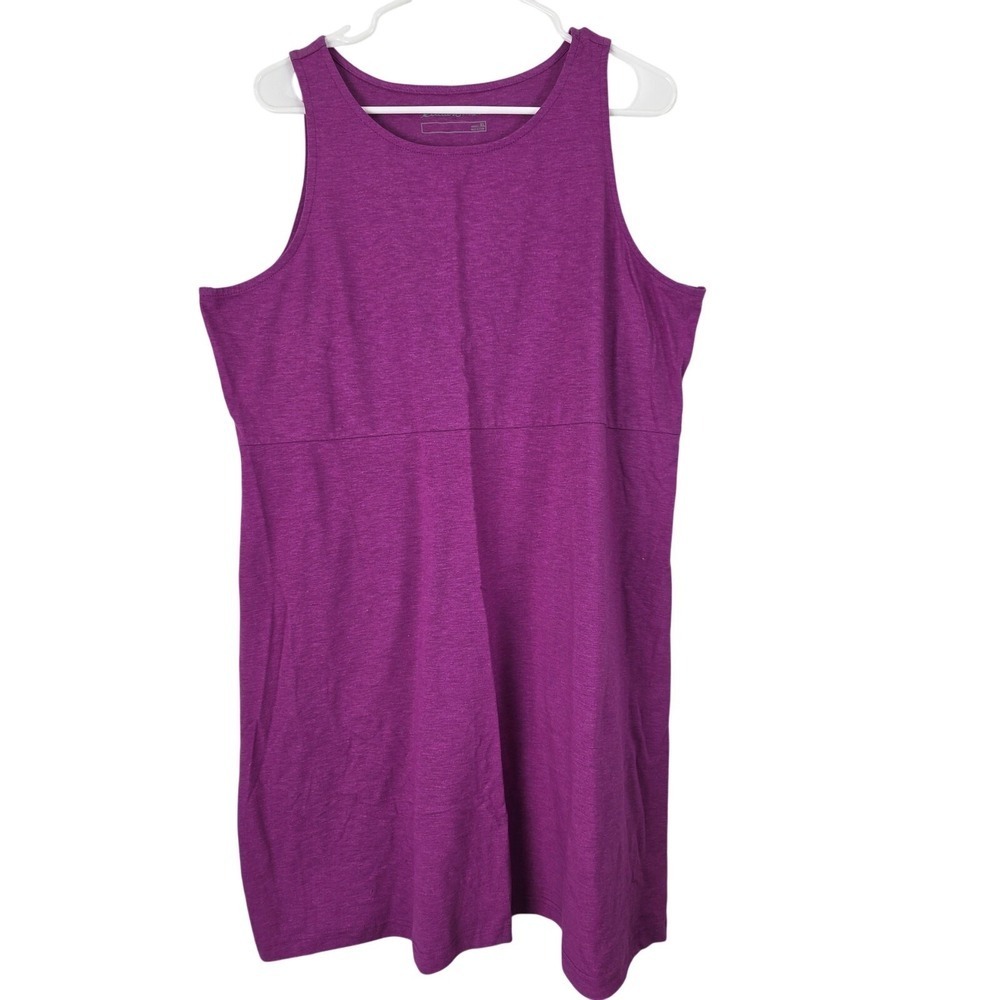 Eddie Bauer Tank Dress XL Womens Purple Cotton Blend Sleeveless Midi Pullover